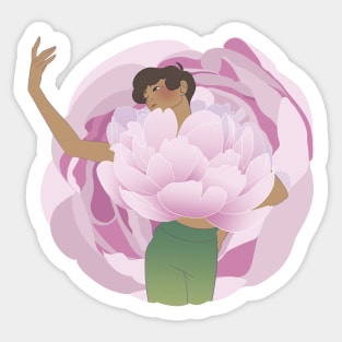 Peony Boi Sticker